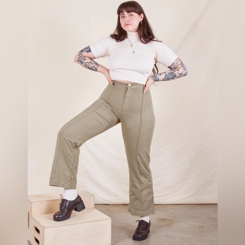 KHAKI GREEN: BIG BUD PRESS NWT western pants petite L
